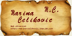 Marina Čeliković vizit kartica